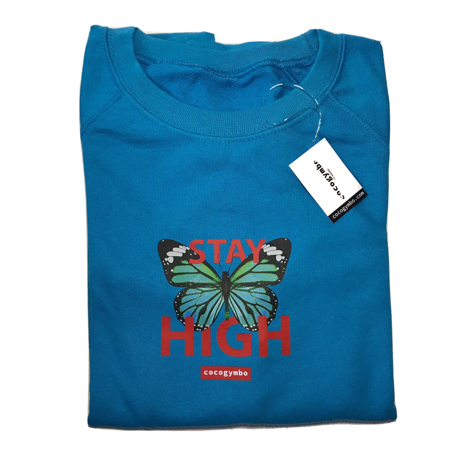 Cocogymbo Butterfly Stay High Blue Sweatshirt