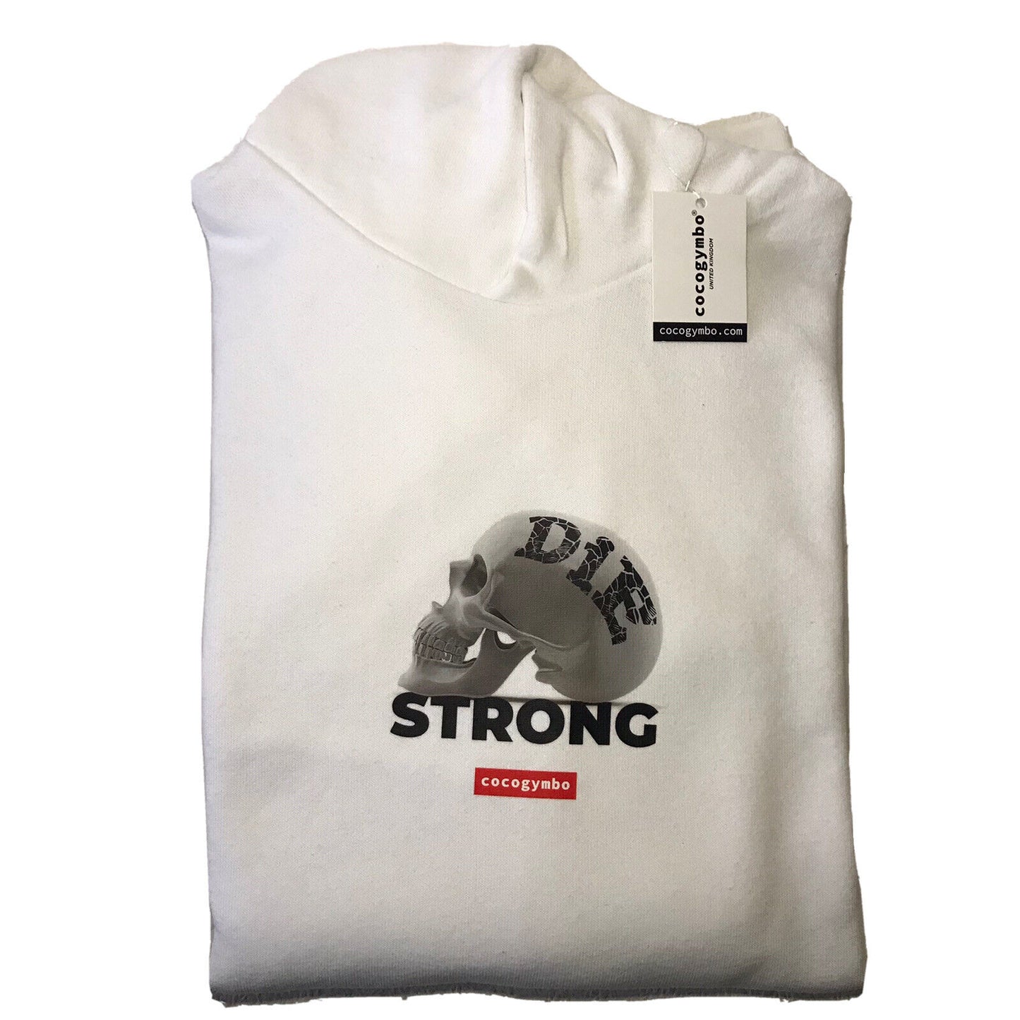 Cocogymbo Die Strong White Hoodie